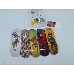 Tech Deck Fingerboard Lot Toy Machine (5) Boards, Stickers, Tools & Extra Wheels